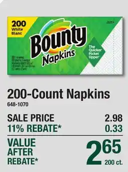 Menards Bounty 200-Count Napkins offer
