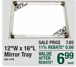 Menards 12W x 16L Mirror Tray offer