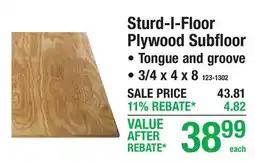 Menards Sturd-I-Floor Plywood Subfloor offer