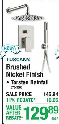 Menards Brushed Nickel Finish Torsten Rainfall offer