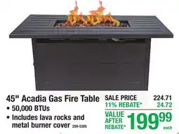 Menards Backyard Creations 45 Acadia Gas Fire Table offer