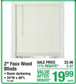 Menards 2 Faux Wood Blinds offer