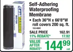 Menards Self-Adhering Waterproofing Membrane offer
