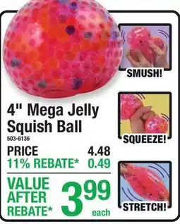 Menards 4 Mega Jelly Squish Ball offer