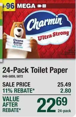 Menards Charmin Ultra Strong 24-Pack Toilet Paper offer