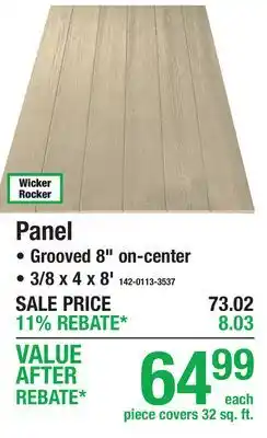 Menards Panel offer
