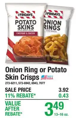 Menards TGI Fridays Onion Ring or Potato Skin Crisps offer
