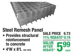 Menards Steel Remesh Panel offer