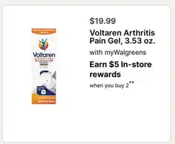 Walgreens Voltaren Arthritis Pain Gel, 3.53 oz offer