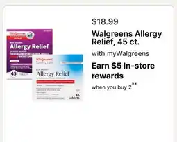 Walgreens Walgreens Allergy Relief, 45 ct offer