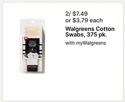 Walgreens Walgreens Cotton Swabs, 375 pk offer