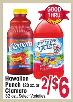 Jewel-Osco Hawaiian Punch 128 oz. or Clamato 32 oz offer