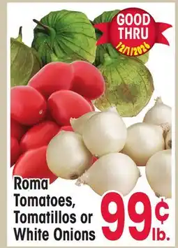 Jewel-Osco Roma Tomatoes, Tomatillos or White Onions offer