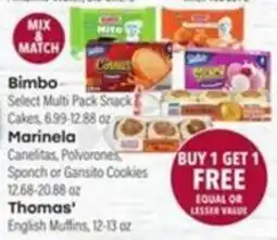 Tony’s Fresh Market Bimbo Select Multi Pack Snack Cakes offer