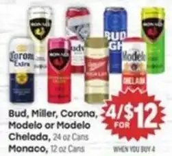 Tony’s Fresh Market Bud, Miller, Corona, Modelo or Modelo Chelada offer
