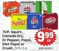 Tony’s Fresh Market 7up, Squirt, Canada Dry, Dr Pepper, Pepsi, Diet Pepsi or Crush offer