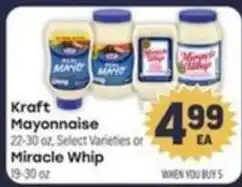 Tony’s Fresh Market Kraft Mayonnaise or Miracle Whip offer