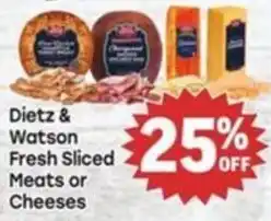 Tony’s Fresh Market Dietz & Watson Fresh Sliced Meats or Cheeses offer