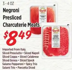 Rouses Negroni presliced charcuterie meats offer