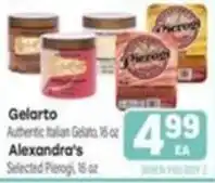 Tony’s Fresh Market Gelarto Authentic Italian Gelato, 16 oz, Alexandra's Selected Pierogi, 16 oz offer