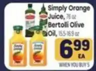 Tony’s Fresh Market Simply Orange Juice, Bertolli Olive Oil offer