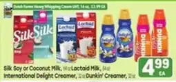Tony’s Fresh Market Silk Soy or Coconut Milk, Lactaid Milk, International Delight Creamer, Dunkin' Creamer offer