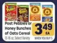 Tony’s Fresh Market Post pebbles or honey bunches of oats cereal offer
