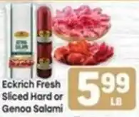 Tony’s Fresh Market Eckrich Fresh Sliced Hard or Genoa Salami offer