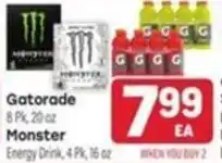 Tony’s Fresh Market Gatorade Monster Energy Drink offer