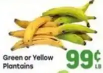 Tony’s Fresh Market Green or Yellow Plantains offer