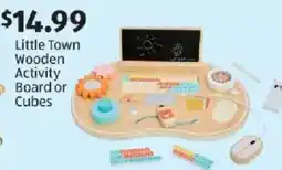 Aldi Little Town Wooden Activity Board or Cubes offer