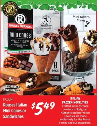 Rouses Italian Mini Cones or Sandwiches