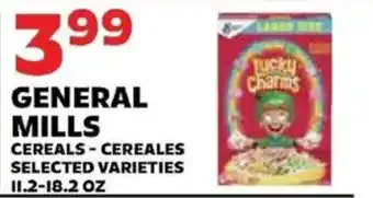 General Mills cereals selected varieties