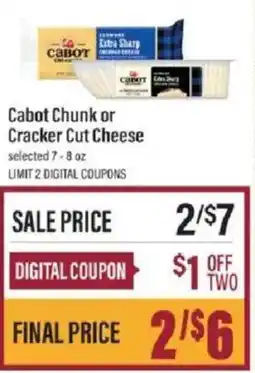 Lowes Foods Cabot Chunk or Cracker Cut Cheese offer
