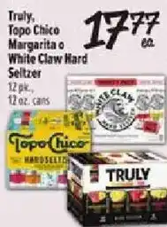 Truly, Topo Chico or White Claw Hard Seltzer