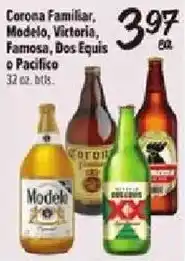 Fiesta Mart Corona Familiar, Modelo, Victoria, Famosa, Dos Equis or Pacifico offer