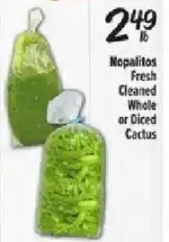 Fiesta Mart Nopalitos Fresh Cleaned Whole or Diced Cactus offer