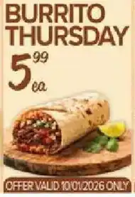 Fiesta Mart Burrito Thursday offer