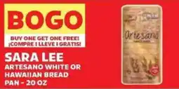 Sedano's Sara Lee Artesano White or Hawaiian Bread offer