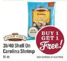 Lowes Foods High Tide 31/40 Shell On Carolina Shrimp offer