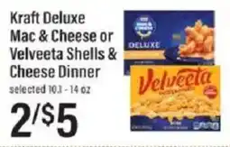 Lowes Foods Kraft Deluxe Mac & Cheese or Velveeta Shells & Cheese Dinner offer
