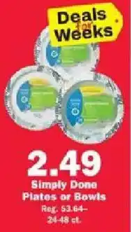 Schnucks Simply Done Plates or Bowls offer