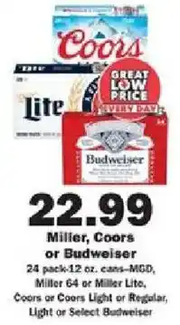 Schnucks Miller, Coors or Budweiser offer