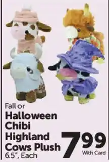 Food City Fall or Halloween Chibi Highland Cows Plush offer