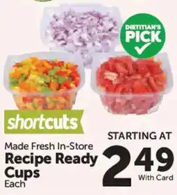 Food City Shortcuts recipe ready cups offer