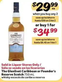 Fresco y Más The Glenlivet Caribbean or Founder's Reserve Scotch offer