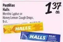 Fiesta Mart Halls mentho lyptus or honey lemon cough drops offer