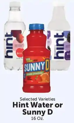 Food City Hint Water or Sunny D offer