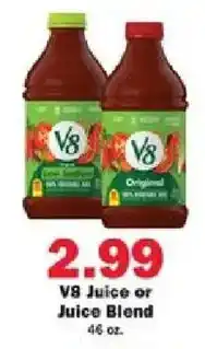 Schnucks V8 juice or juice blend offer