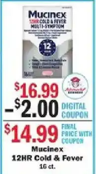 Schnucks Mucinex 12hr cold & fever offer